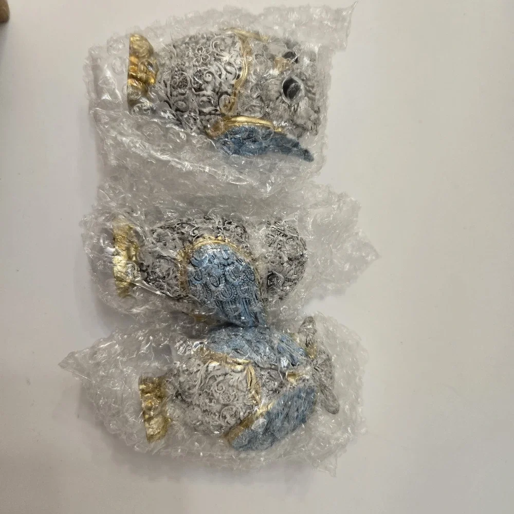 Three Wise Owls Figurine See No Evil Hear No Speak No Beutiful Decoration